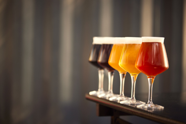 Beers lined up