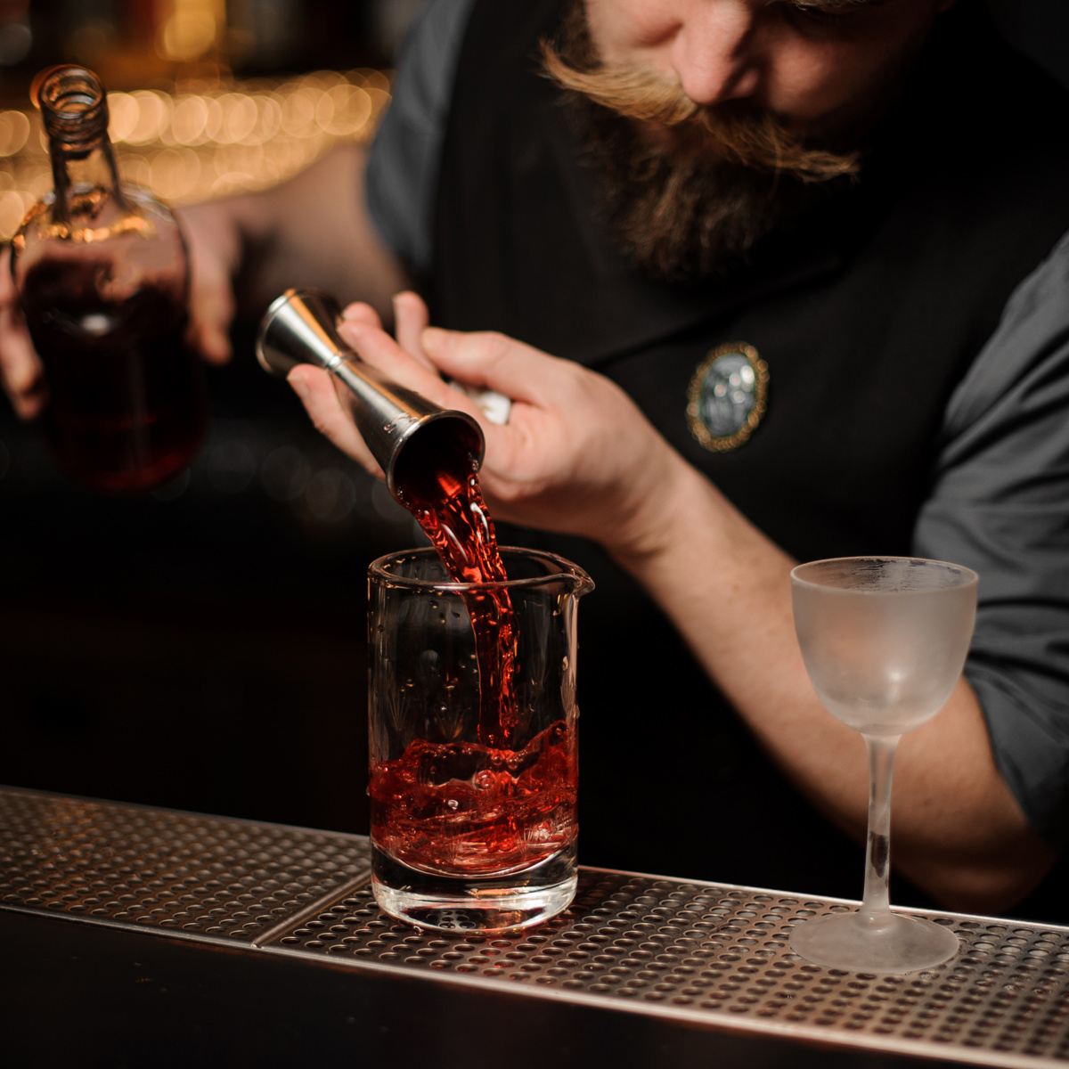 Pouring cocktail