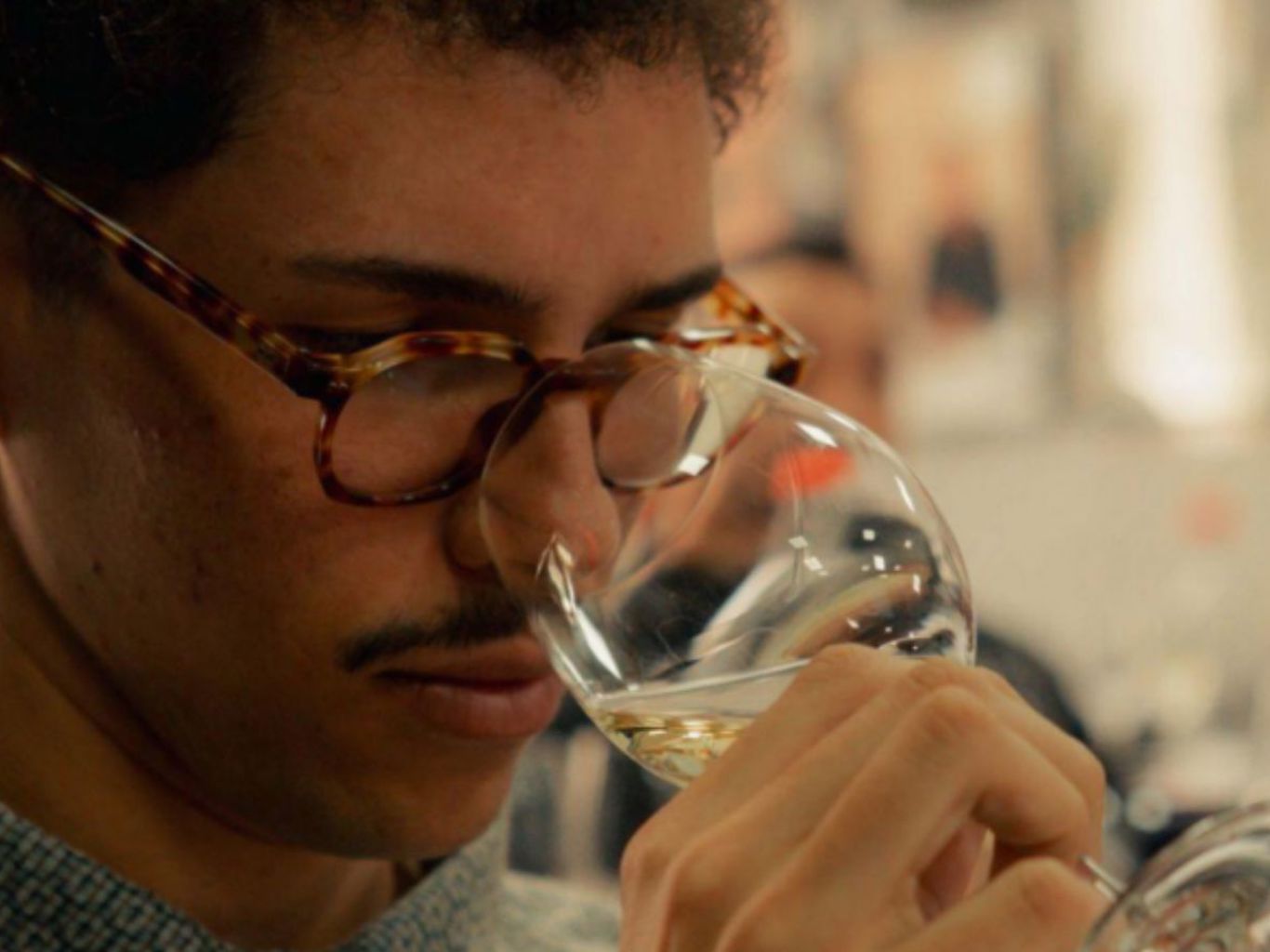 Man tasting wine