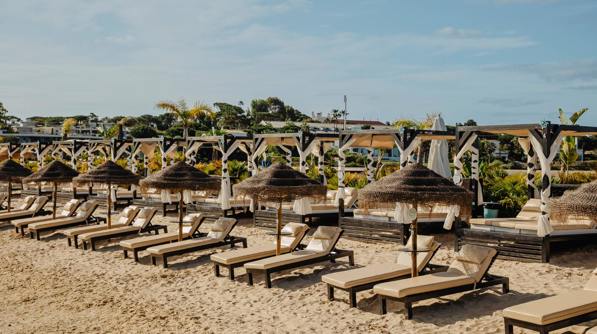 Beach with sunloungers