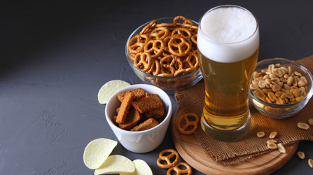 Beer and snacks