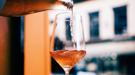 Pouring orange wine