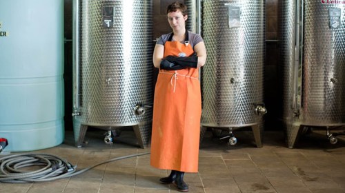 Maggie in a distillery