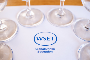 Glasses on tasting mat